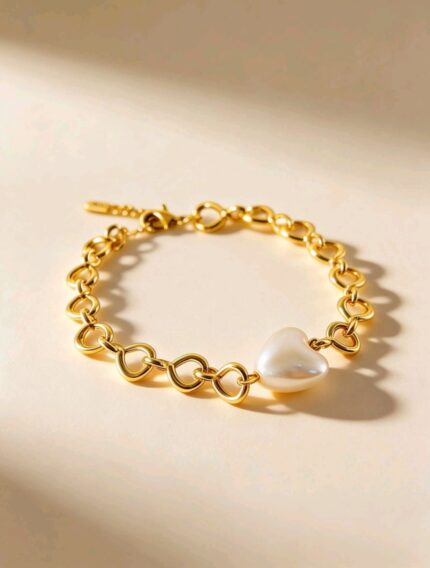 pulsera eslabon y corazon