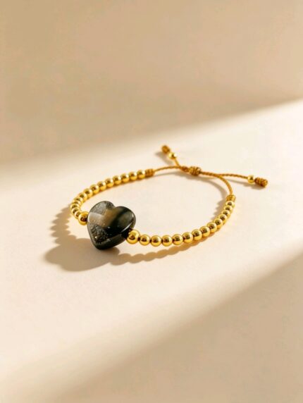 pulsera corazon ojo de gato