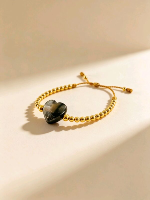 pulsera corazon ojo de gato